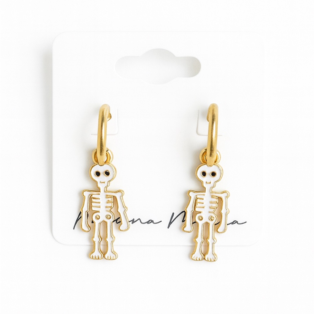 Gold Skeleton Dangle Earrings